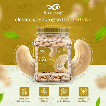 GreenFinity Premium Almonds & Cashews Combo - 1kg (500g Each)