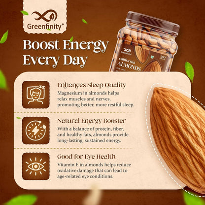 GreenFinity Almonds & Cashews 200g 100% Natural Healthy Snack, Gourmet Dry Fruits Gift Pack