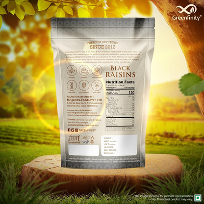 GreenFinity Premium Afghani Seedless Black Raisins - 500g