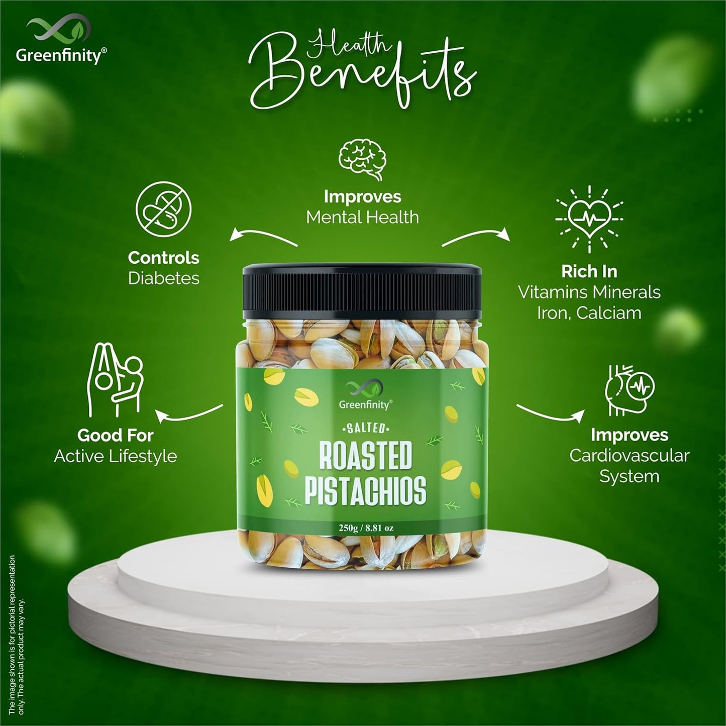 GreenFinity Premium Dry Fruit Combo (1kg)  ||  Almonds, Cashews, Pista, Raisin (250g -Pack of 4)
