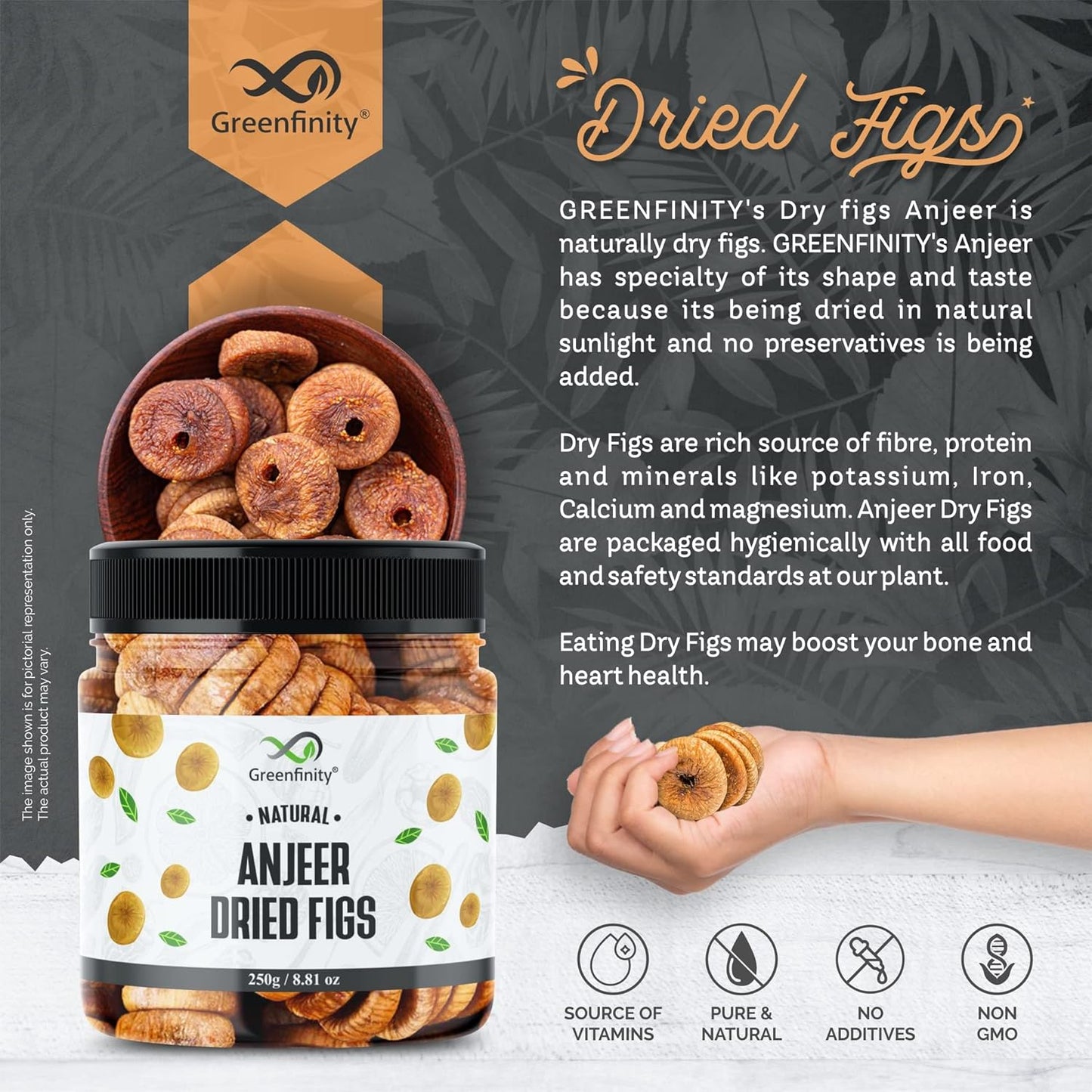 GreenFinity Premium Afghani Anjeer - 250 Jar Pack