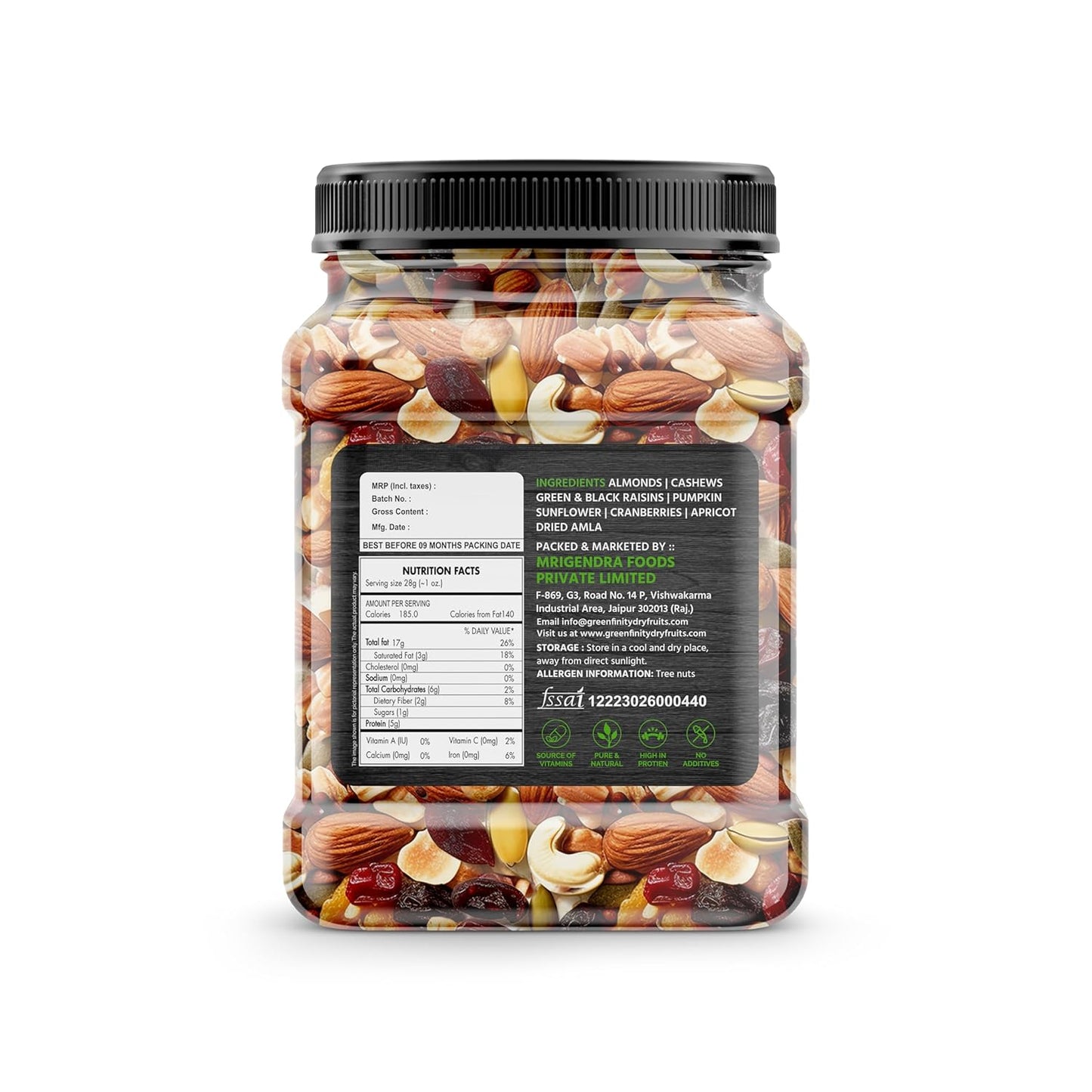 GreenFinity Healthy Nutmix  - 500g (Pack of 2)
