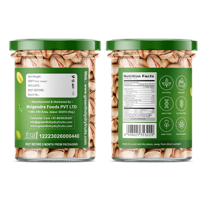 GreenFinity Fresh Whole Roasted Salted Pistachios 200g (Pack of 2)