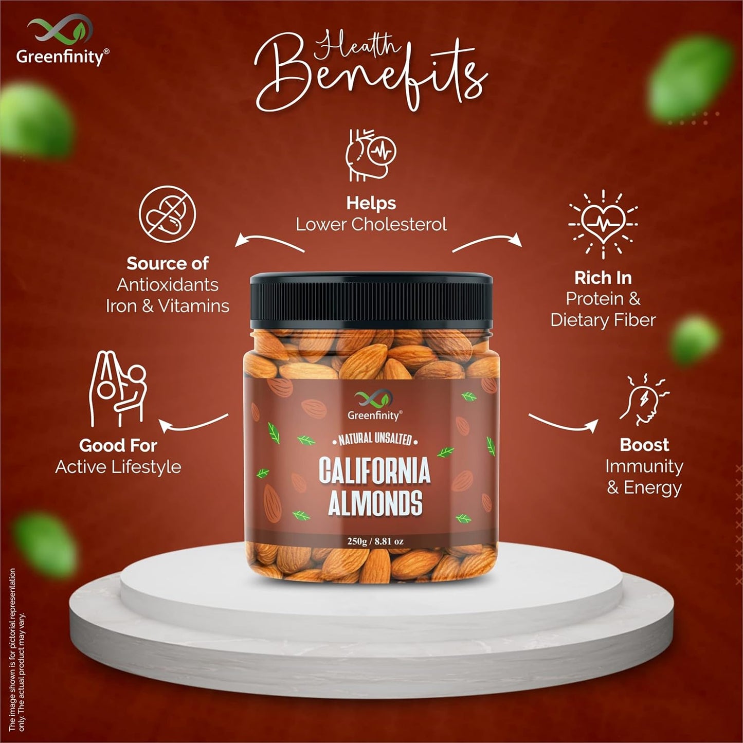 GreenFinity Premium Dry Fruit Combo (1kg)  ||  Almonds, Cashews, Pista, Raisin (250g -Pack of 4)