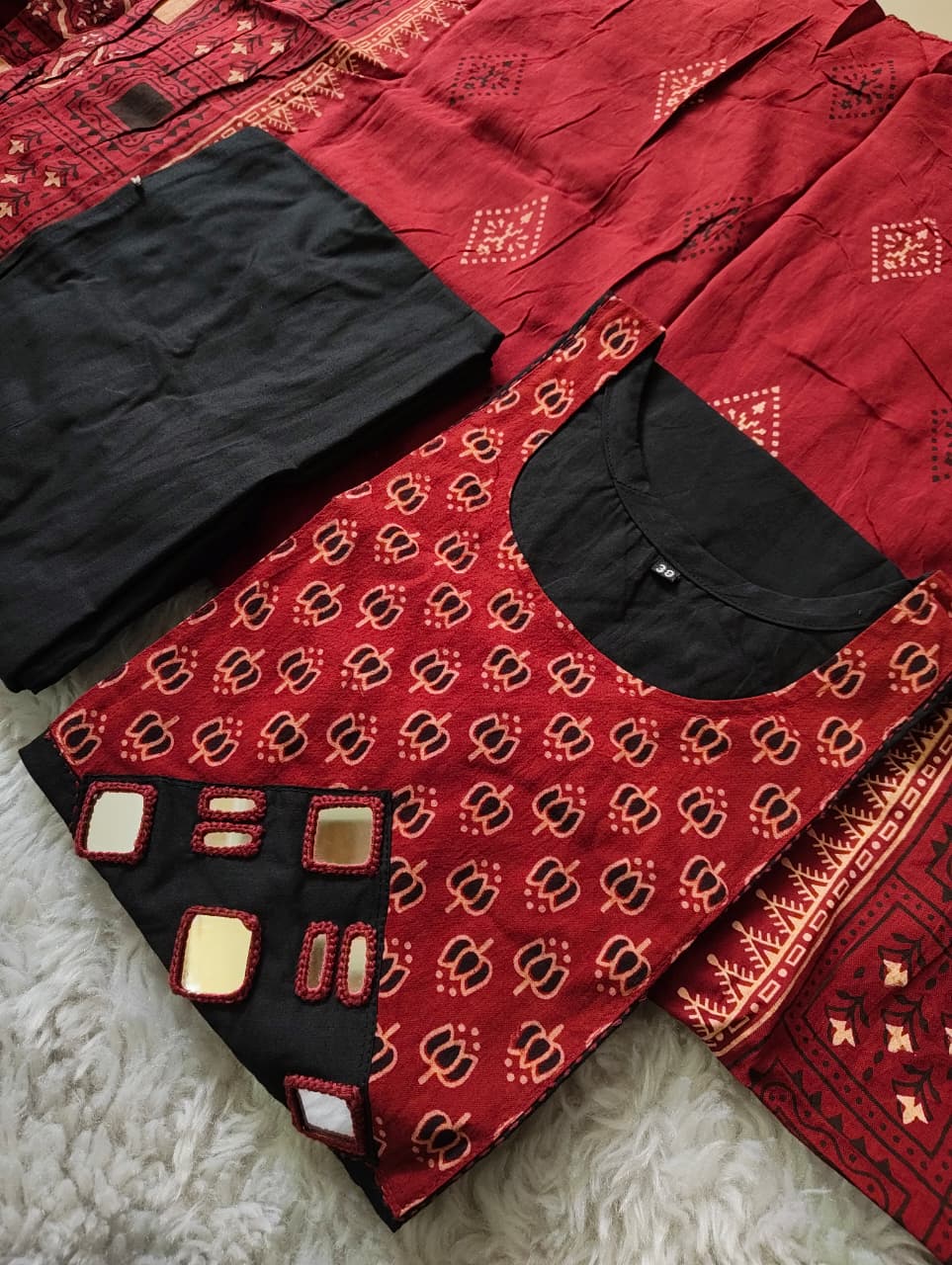 Dhabhu Cotton 3pc Mirror Work