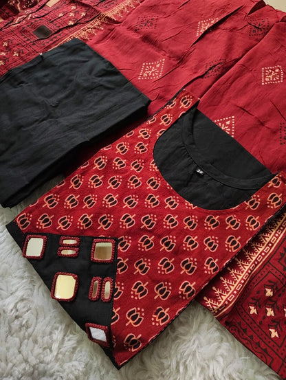 Dhabhu Cotton 3pc Mirror Work