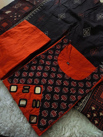 Dhabhu Cotton 3pc Mirror Work